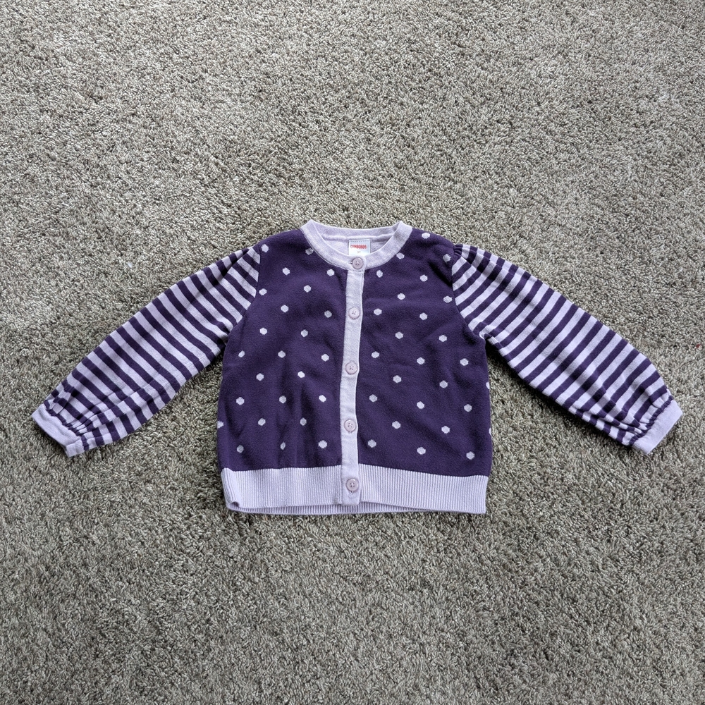 Gymboree Dance Team Purple Polka Dot Kids Cardigan